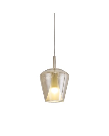 ELSA * COLGANTE CRISTAL CAMPANA - E27 - BRONE + OPAL ( SIN BASE)